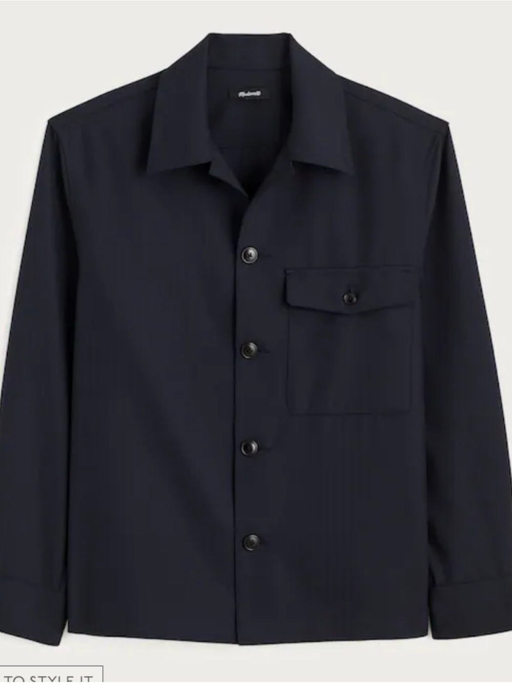 Madewell Overshirt in Wool-Blend Herringbone Shacket Black Men’s Medium NWT - Picture 5 of 11